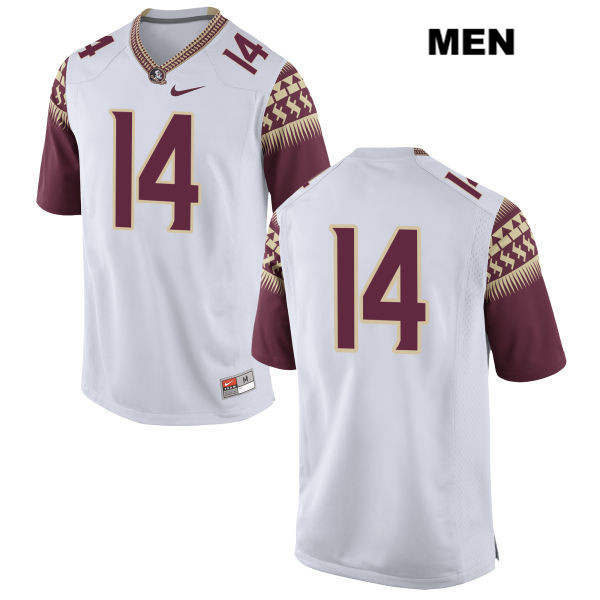 Men's NCAA Nike Florida State Seminoles #14 Jake Rizzo College No Name White Stitched Authentic Football Jersey EMO7269QM